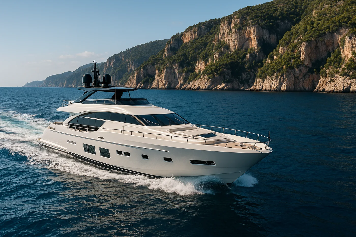 Yacht off Monaco, Port Hercule